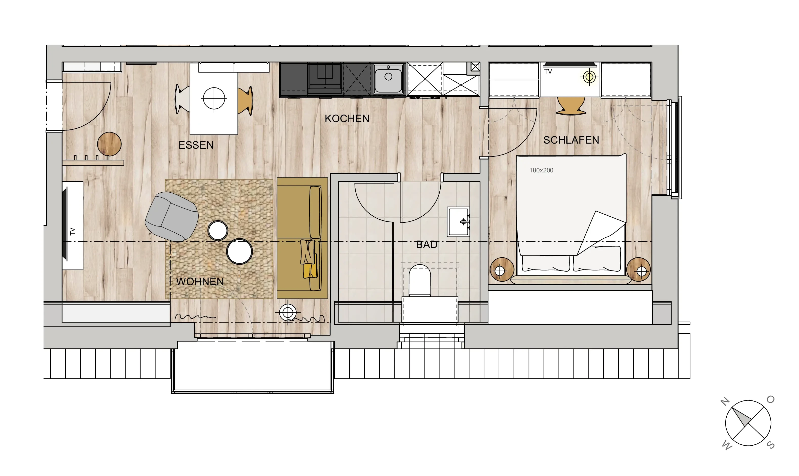 Entwurf des Wohnungsgrundrisses